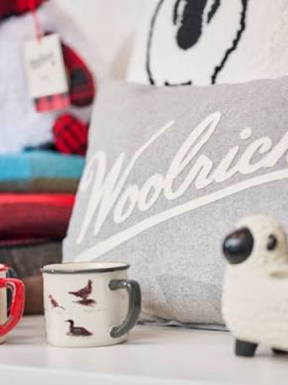 NEW Woolrich x Target Embroidered Gray Logo Lumber Toss Pillow